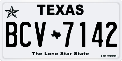 TX license plate BCV7142