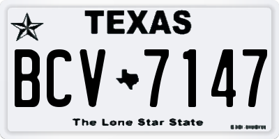TX license plate BCV7147