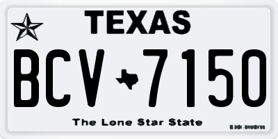 TX license plate BCV7150