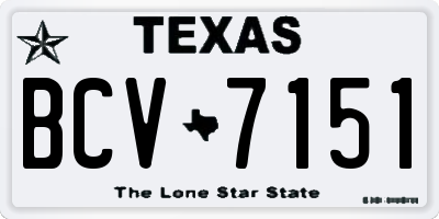 TX license plate BCV7151