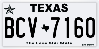 TX license plate BCV7160