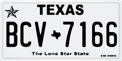 TX license plate BCV7166