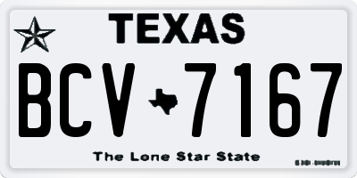 TX license plate BCV7167