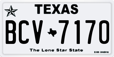 TX license plate BCV7170