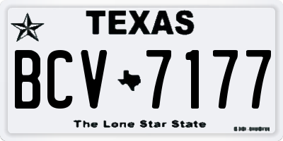 TX license plate BCV7177
