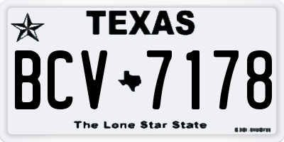 TX license plate BCV7178