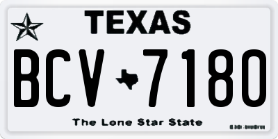 TX license plate BCV7180
