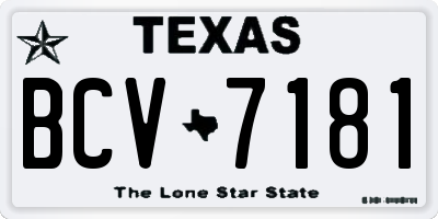 TX license plate BCV7181