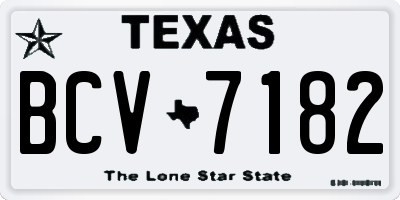TX license plate BCV7182