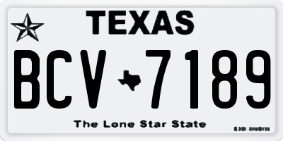 TX license plate BCV7189
