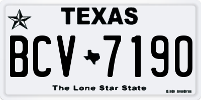 TX license plate BCV7190