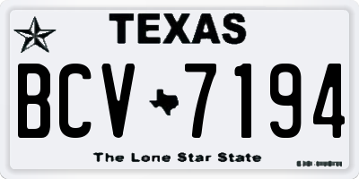 TX license plate BCV7194