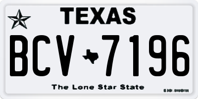 TX license plate BCV7196