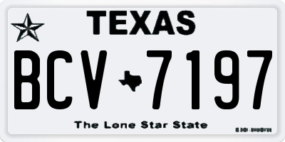TX license plate BCV7197