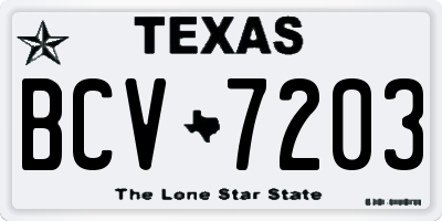 TX license plate BCV7203