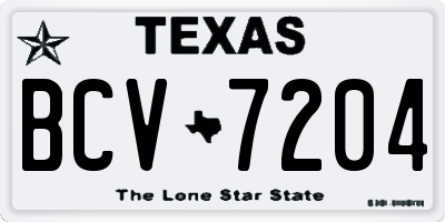 TX license plate BCV7204