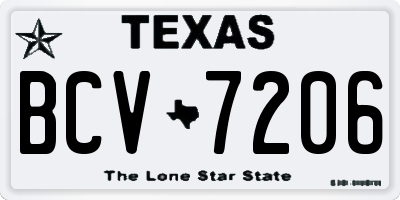 TX license plate BCV7206