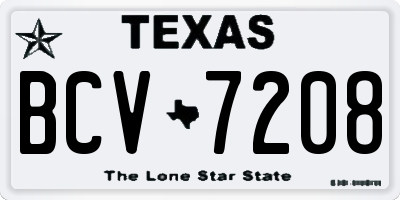 TX license plate BCV7208