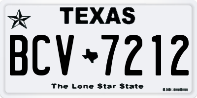 TX license plate BCV7212