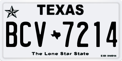 TX license plate BCV7214