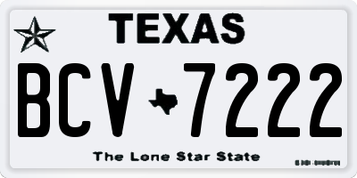TX license plate BCV7222
