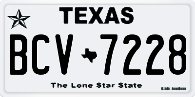 TX license plate BCV7228