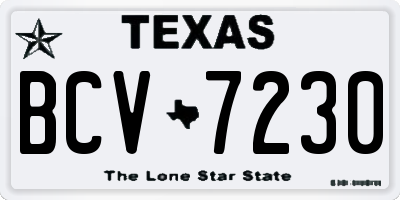 TX license plate BCV7230