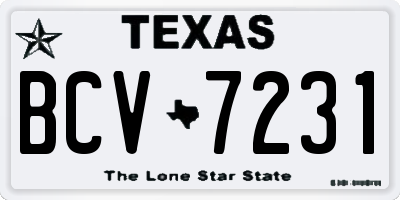 TX license plate BCV7231