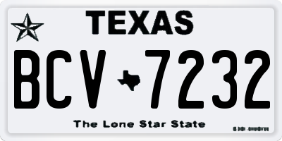 TX license plate BCV7232