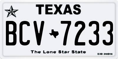 TX license plate BCV7233
