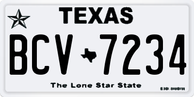 TX license plate BCV7234