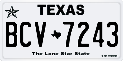 TX license plate BCV7243
