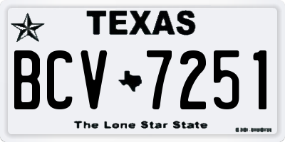 TX license plate BCV7251