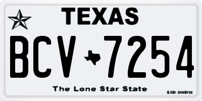 TX license plate BCV7254