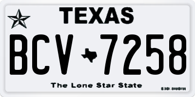TX license plate BCV7258