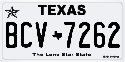 TX license plate BCV7262
