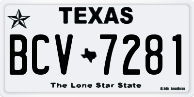 TX license plate BCV7281