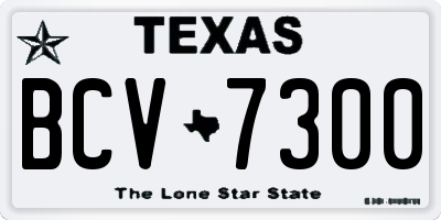 TX license plate BCV7300