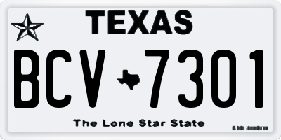TX license plate BCV7301