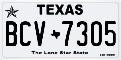 TX license plate BCV7305
