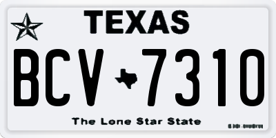 TX license plate BCV7310