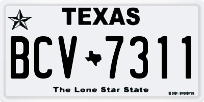 TX license plate BCV7311