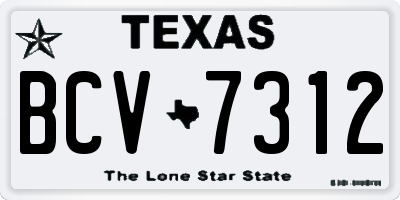 TX license plate BCV7312