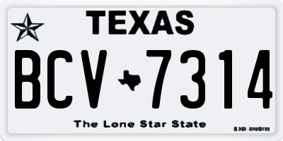 TX license plate BCV7314