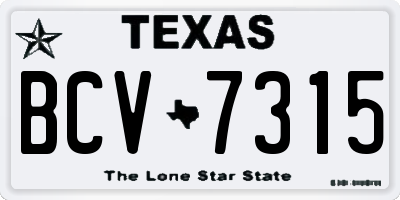 TX license plate BCV7315