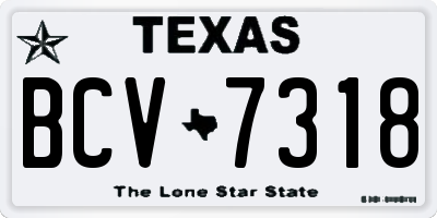 TX license plate BCV7318
