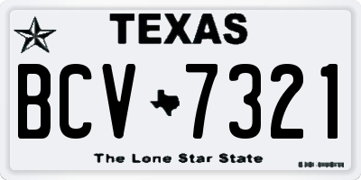 TX license plate BCV7321
