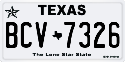 TX license plate BCV7326