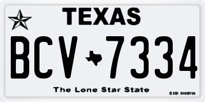 TX license plate BCV7334