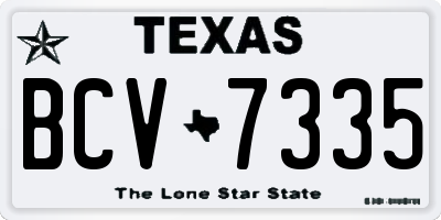 TX license plate BCV7335